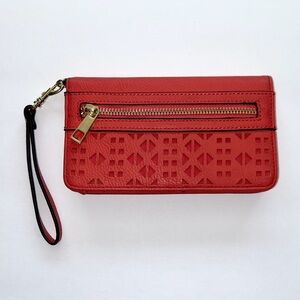 Coral Lasercut Design Women's Phone Wallet Wristlet